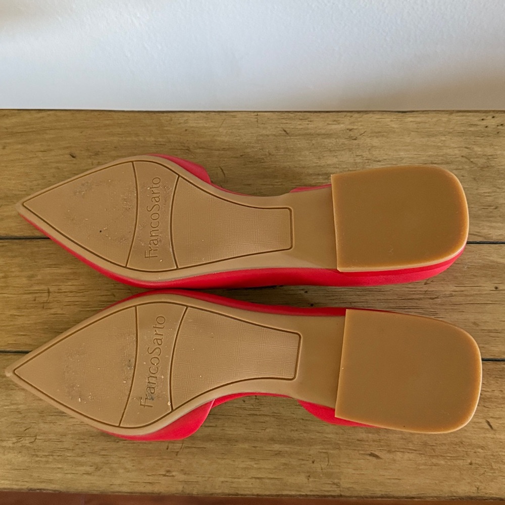 Franco Sarto Women's Bold Red Pointed Flats - Picture 3 of 5